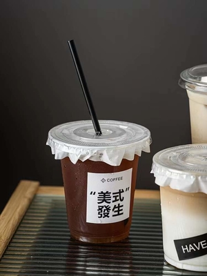 Café froid de bulle de thé de Smoothies 90mm jetables faits sur commande de tasses buvant les tasses en plastique d'animal familier