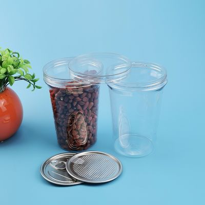 Pots en plastique ouverts faciles de nourriture d'Alu FDA 800ml d'ANIMAL FAMILIER