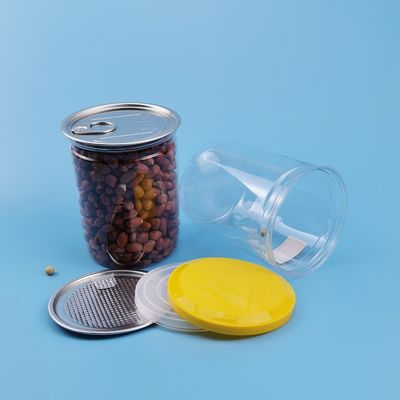 pots en plastique de nourriture de joint en aluminium ouvert facile de l'ANIMAL FAMILIER 0.5l