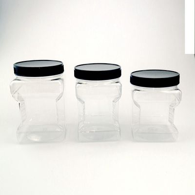 Le couvercle à visser en plastique carré clair de la poignée 4500ml d'ANIMAL FAMILIER cogne BPA libre