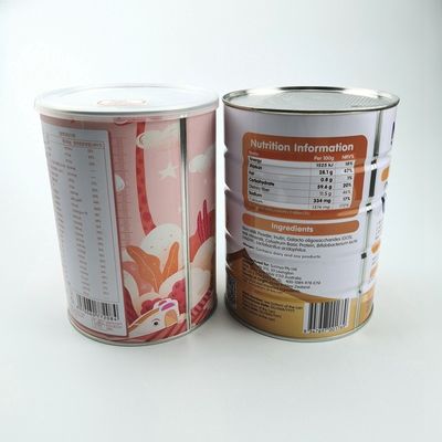 L'étiquetage fait sur commande le cannabis Tin Food Packaging Can With de lait en poudre couvercle en plastique