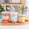 FDA 24 tasses en plastique d'once avec le couvercle pour les tasses dures jetables de boisson de café du thé pp de lait de yaourt