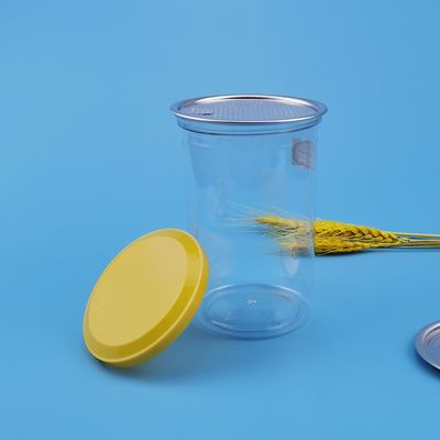 boîtes en plastique droites cylindrique de nourriture de 83mm avec le chapeau de Colorfull