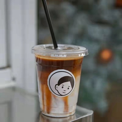 tasses de thé jetables de bulle de 500ml pp avec Straw Frosted Plastic Drink Cups